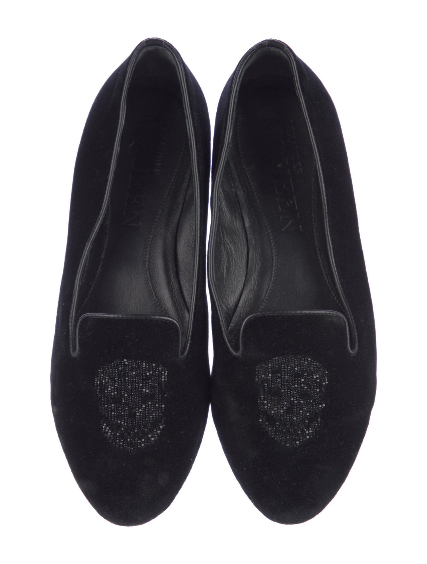 Alexander McQueen Suede Sequin Embellishments Loafers